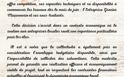 Restauration de la salle des fêtes